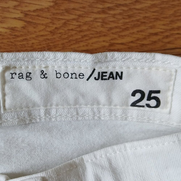 Rag and Bone High Rise Ankle Skinny Stretch White Denim Jeans Size 25 - Picture 5 of 8